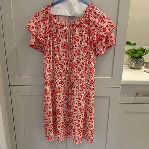 Olivia James The Label Floral Orange and Cream Dress